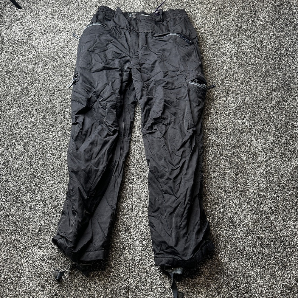 Rip Curl Mountainwear Mens Large Black Snow Pants Waterproof Lined Nylon